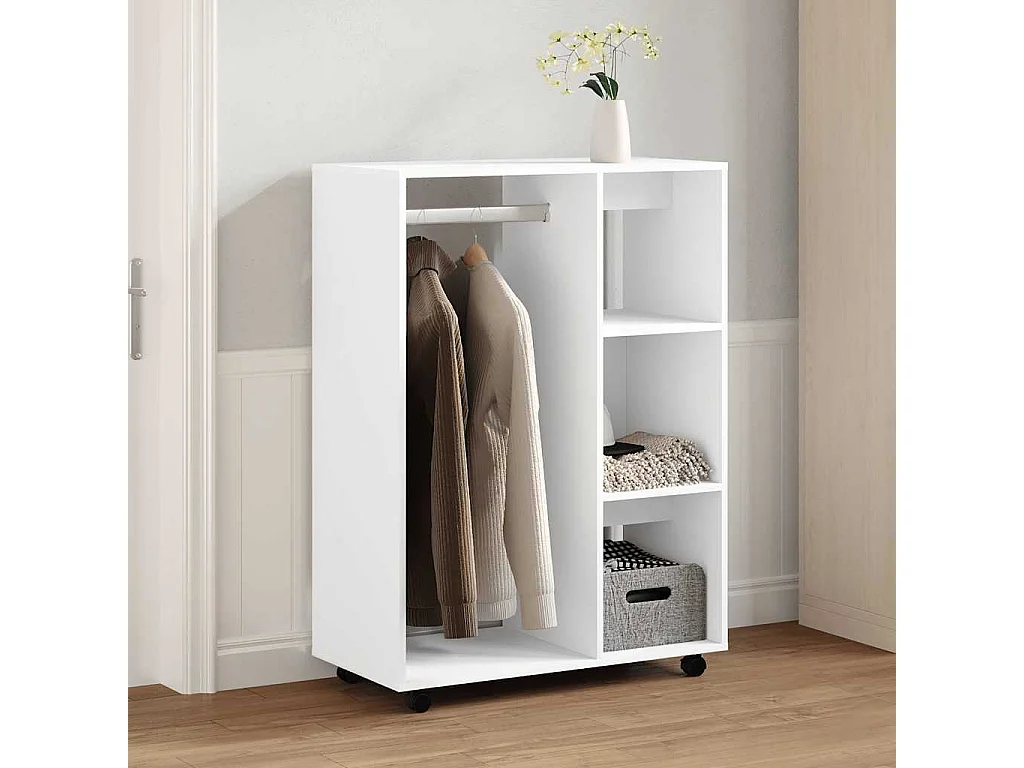 Garde-robe Blanc 80x40x110 cm Bois d’ingénierie