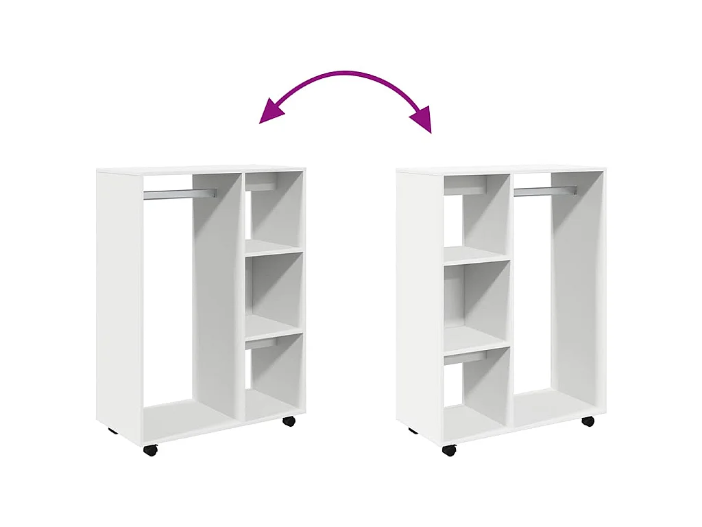 Armadio Bianco 80x40x110 cm in Legno Multistrato