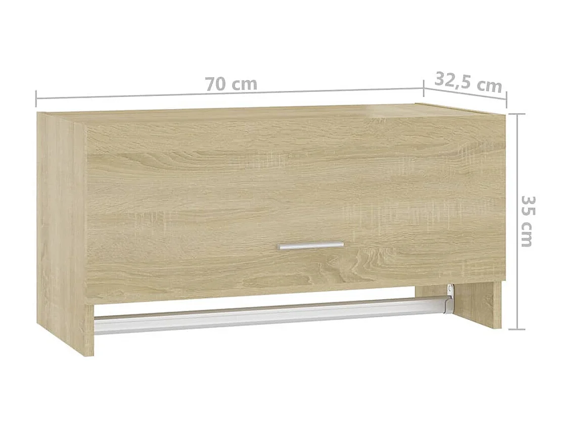 Armario de madera contrachapada color roble Sonoma 70x32,5x35cm