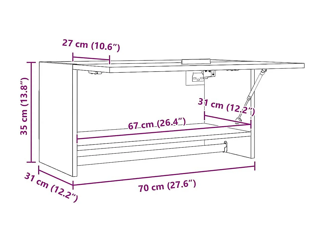 Garde-robe chêne sonoma 70x32,5x35 cm bois d'ingénierie