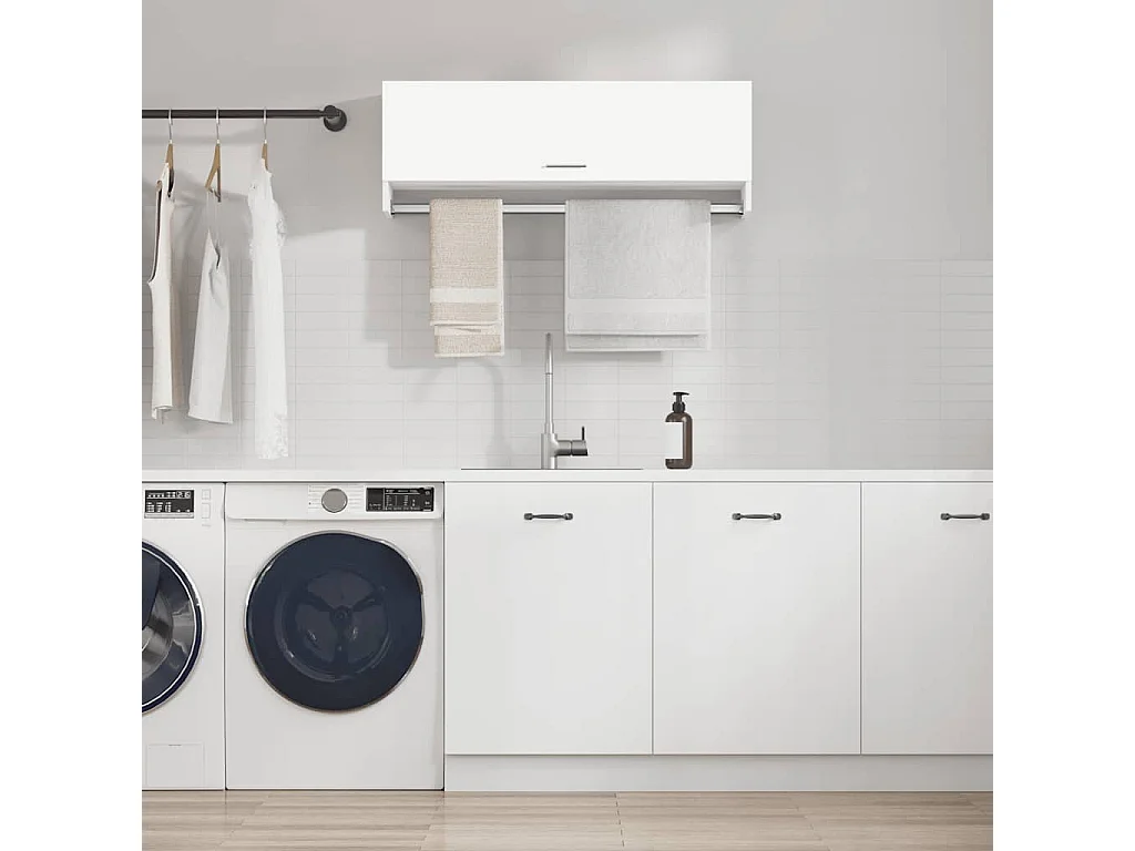 Armadio Bianco 100x32,5x35 cm in Legno Multistrato