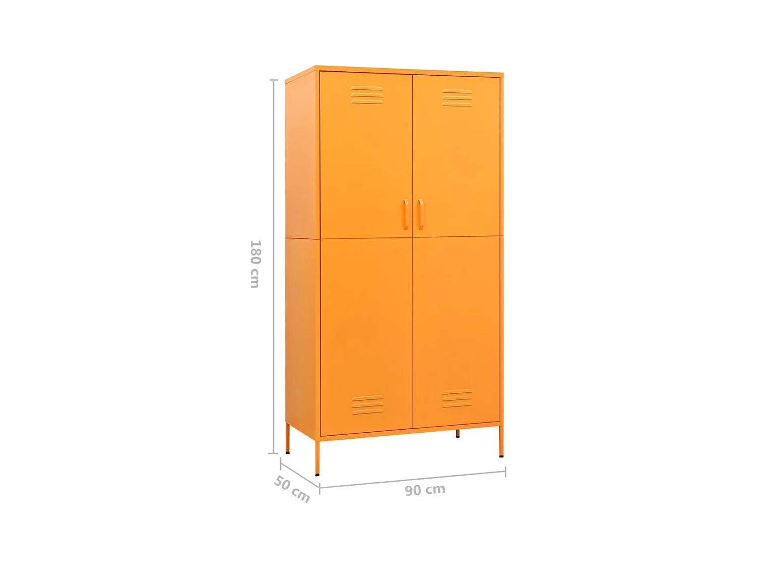 Kledingkast 90x50x180 cm staal mosterdgeel