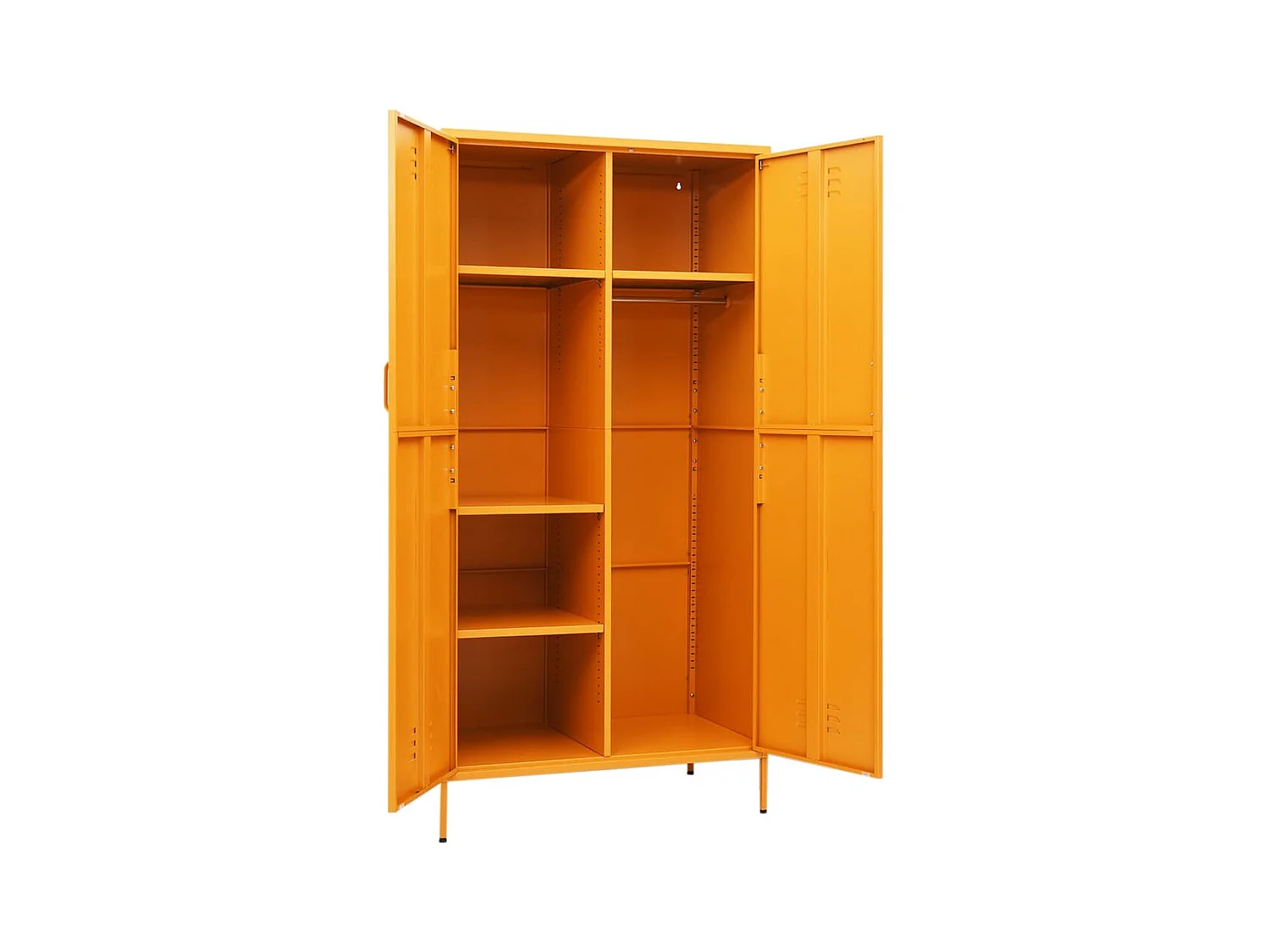 Kledingkast 90x50x180 cm staal mosterdgeel