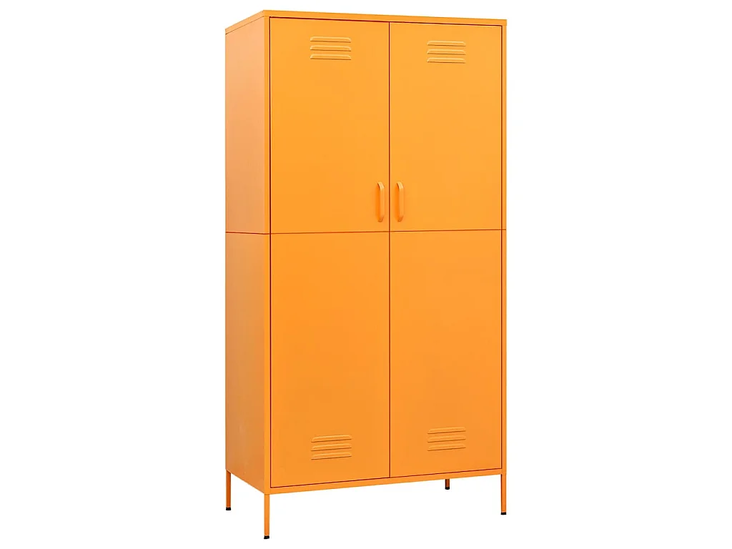 Roupeiro 90x50x180 cm aço amarelo mostarda