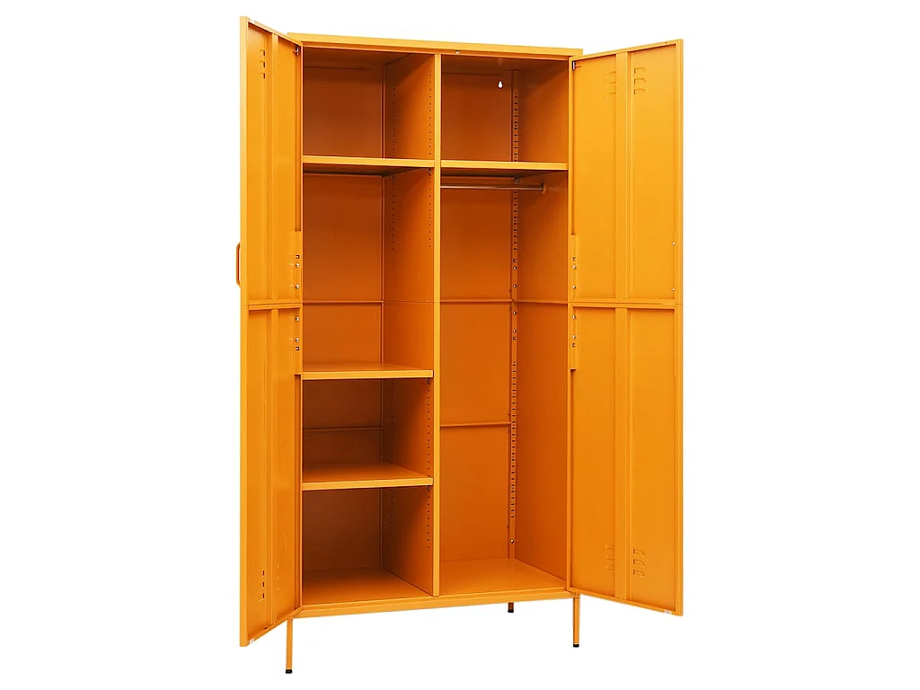 Roupeiro 90x50x180 cm aço amarelo mostarda