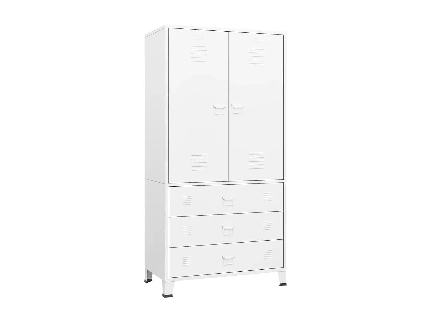 Industrial Kleiderschrank Weiß 90x50x180 cm Metall