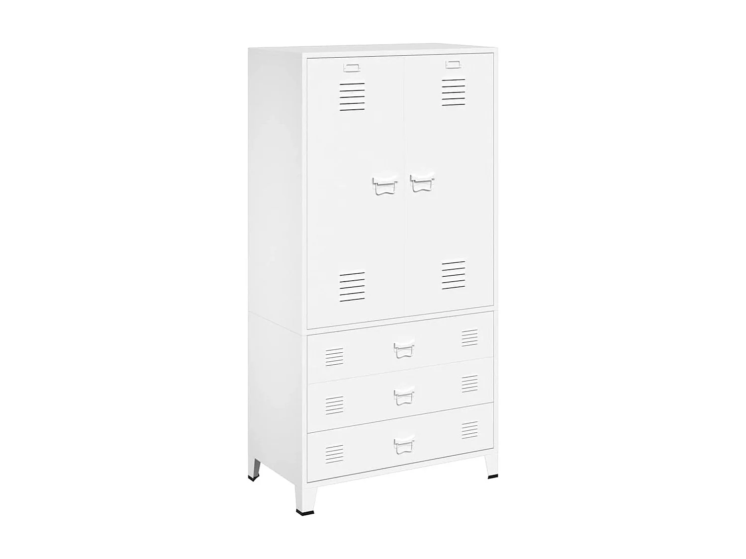Garde-robe Blanc 90x50x180 cm Métal