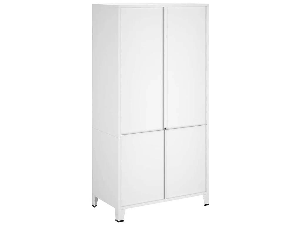 Kledingkast industrieel 90x50x180 cm metaal wit