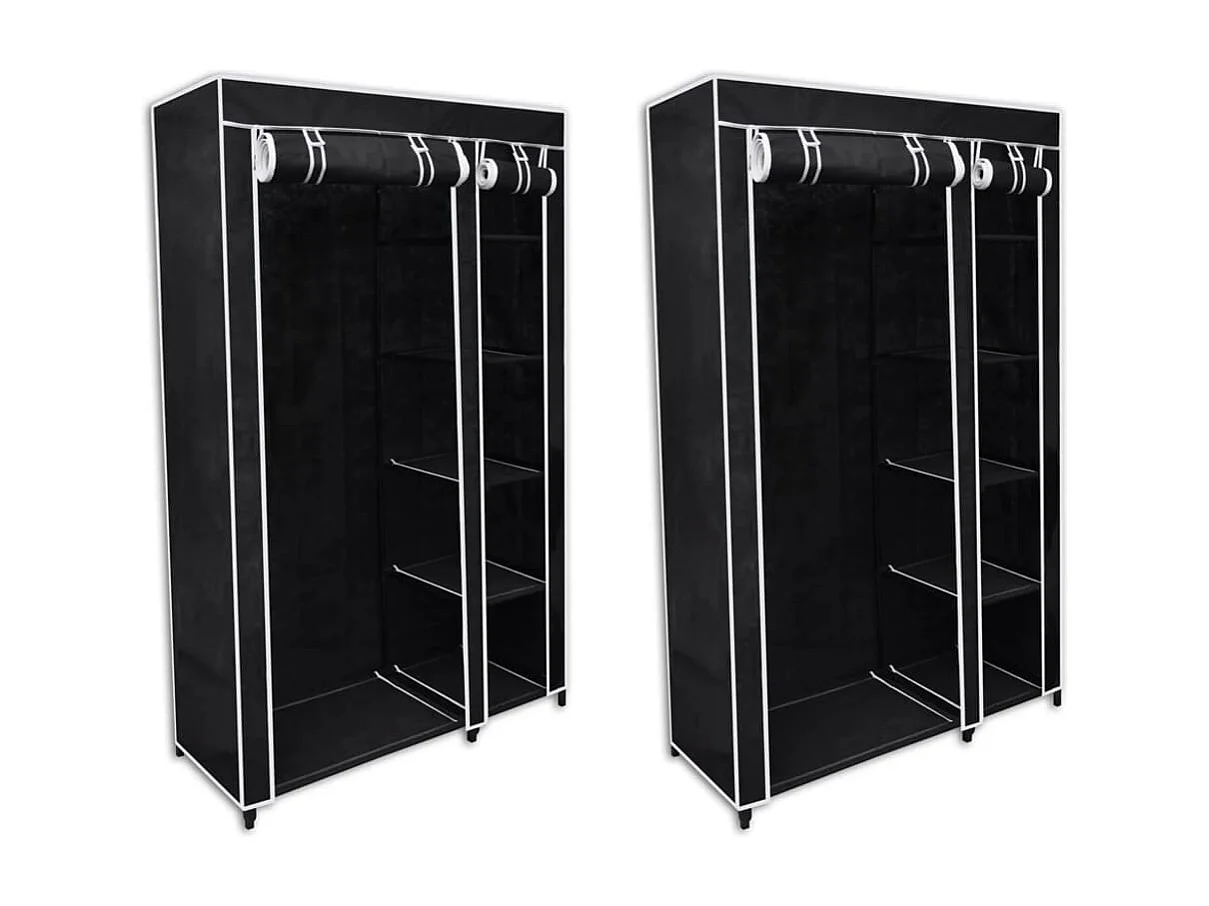 Roupeiros de tecido 2 pcs preto