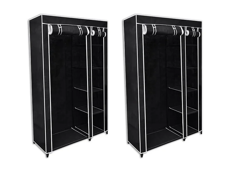 Roupeiros de tecido 2 pcs preto