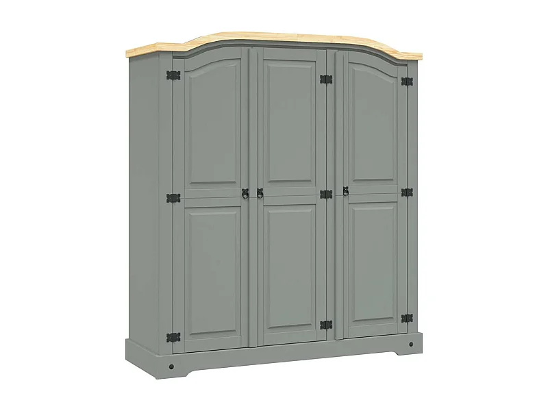 Armario madera de pino Mexicano estilo Corona gris 3 puertas
