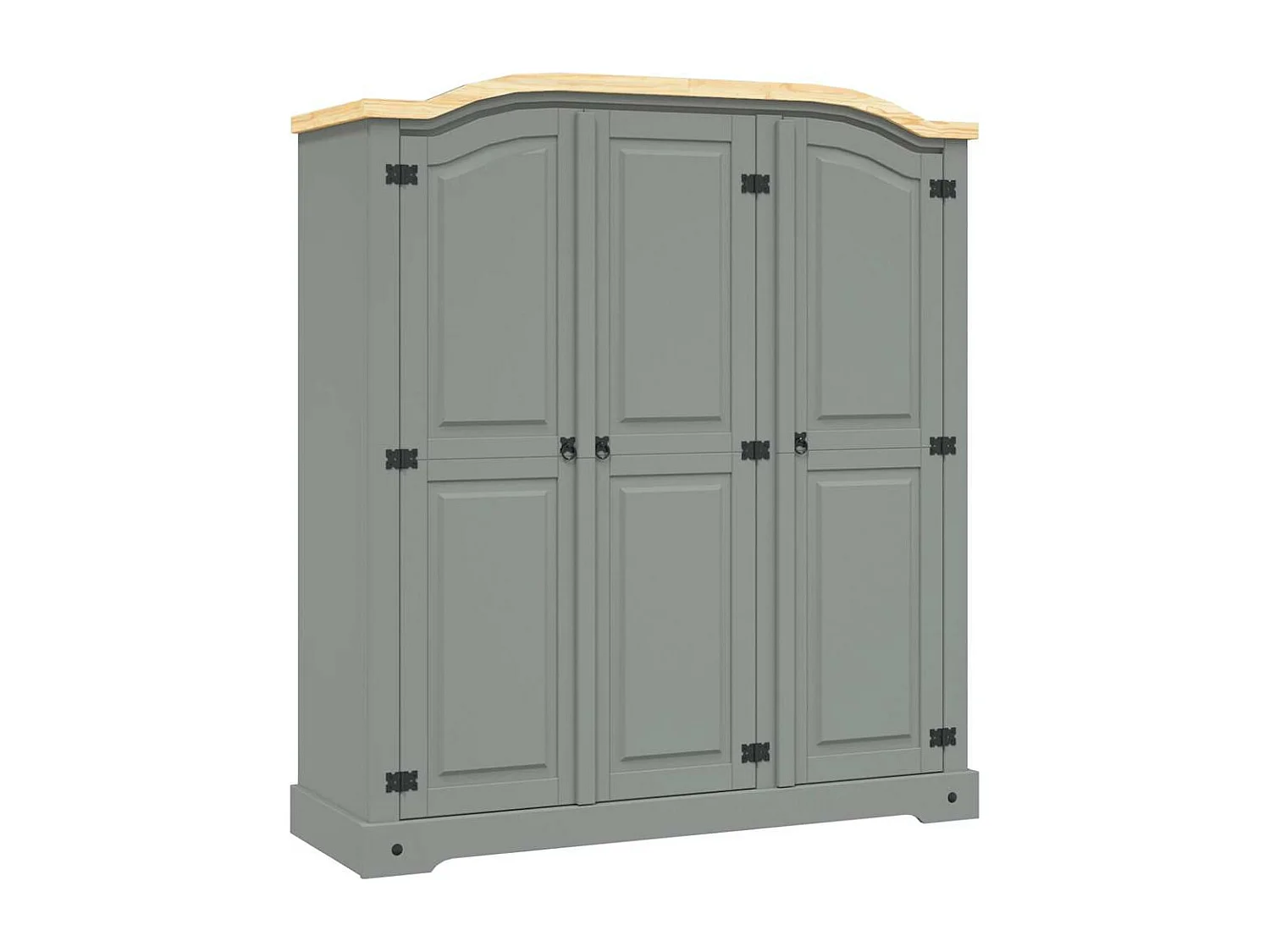 Armario madera de pino Mexicano estilo Corona gris 3 puertas