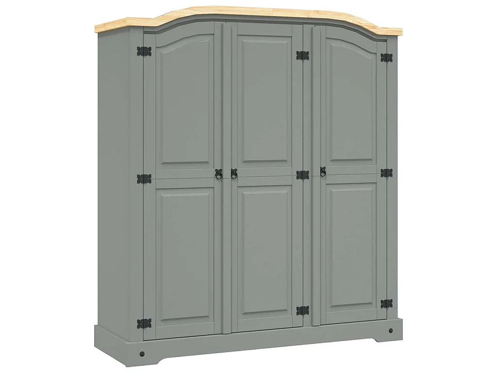 Armario madera de pino Mexicano estilo Corona gris 3 puertas