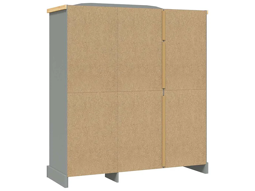 Armario madera de pino Mexicano estilo Corona gris 3 puertas