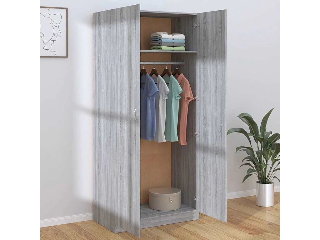 Garde-robe Sonoma gris 90x52x200 cm Bois d'ingénierie