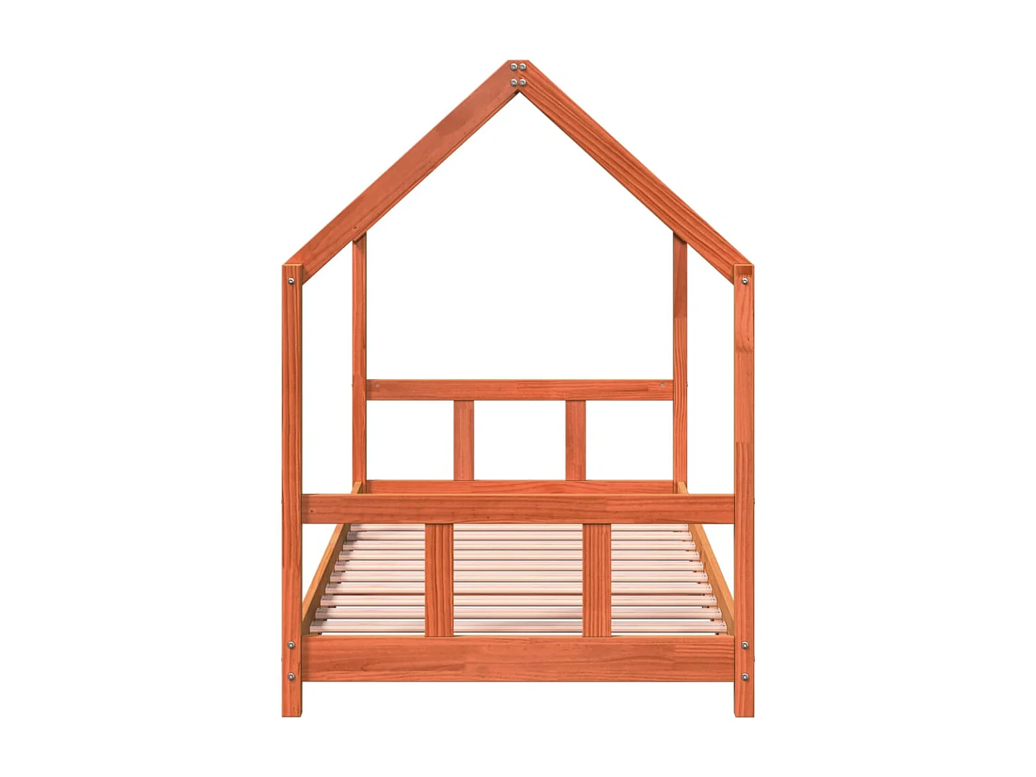 Kinderbedframe massief grenenhout wasbruin 90x190 cm