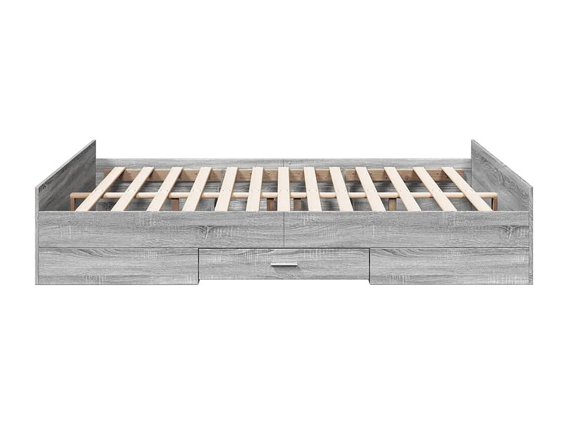 Cadre de lit avec tiroirs sans matelas sonoma gris 140x200 cm