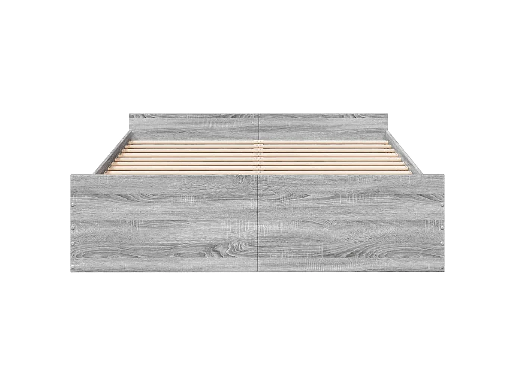 Cadre de lit avec tiroirs sans matelas sonoma gris 140x200 cm