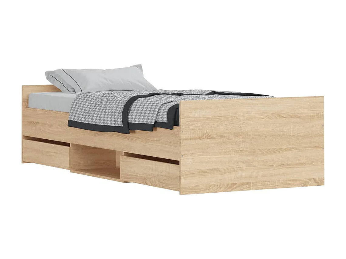 Bedframe met hoofd- en voeteneinde sonoma eikenkleur 90x190 cm