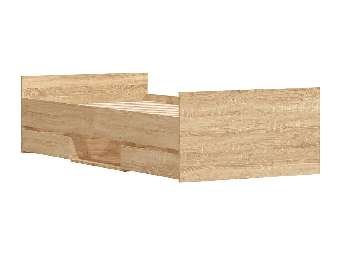 Bedframe met hoofd- en voeteneinde sonoma eikenkleur 90x190 cm