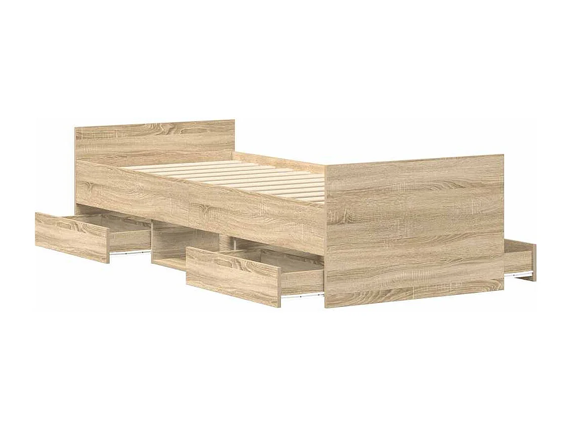 Bedframe met hoofd- en voeteneinde sonoma eikenkleur 90x190 cm
