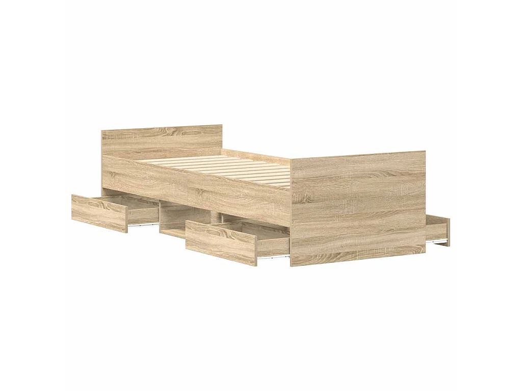 Cadre de lit sans matelas chêne sonoma 90x190 cm