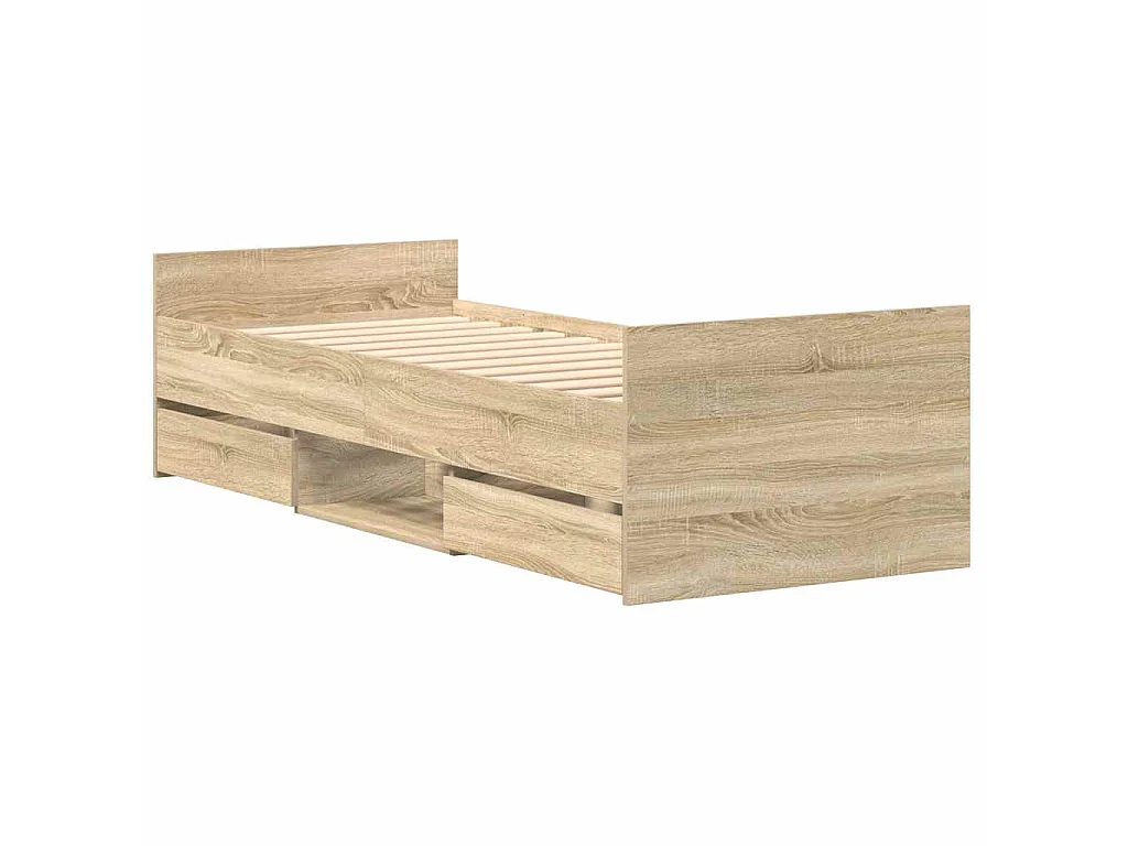 Cadre de lit sans matelas chêne sonoma 90x190 cm