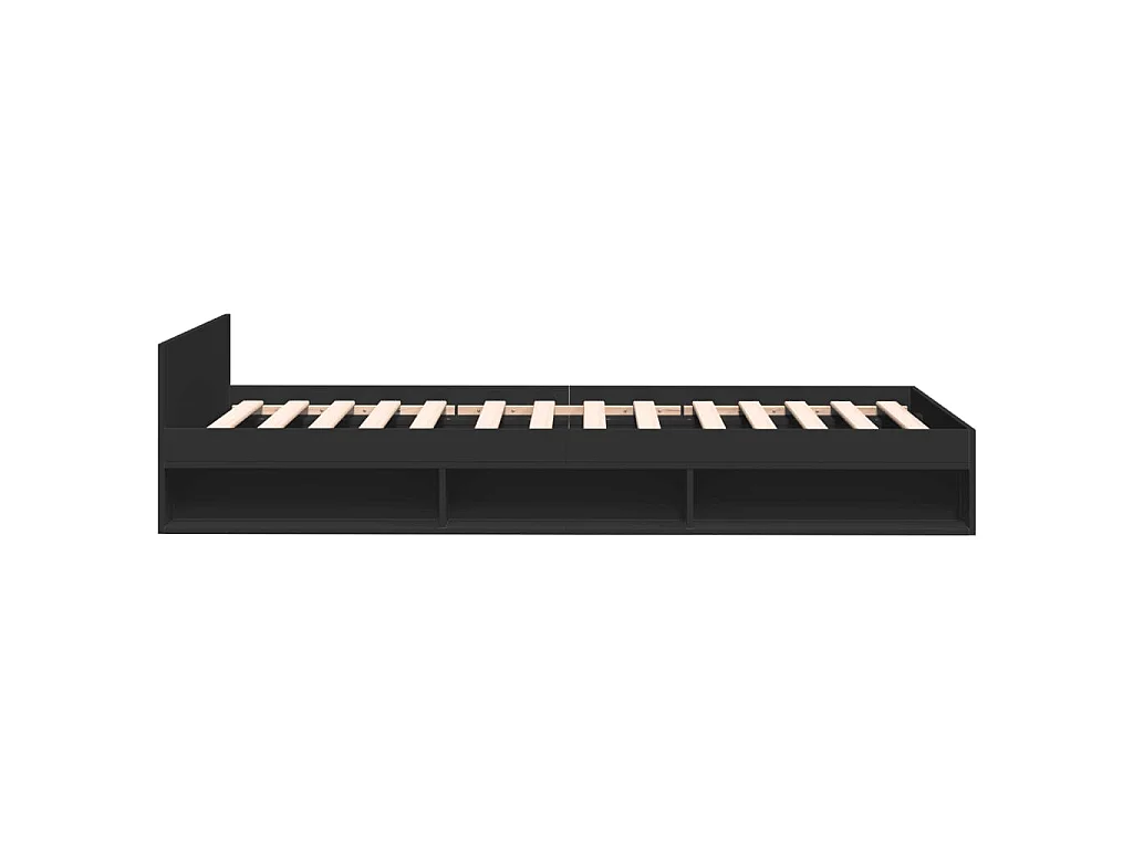 Cadre de lit avec tiroir sans matelas noir 90x190 cm
