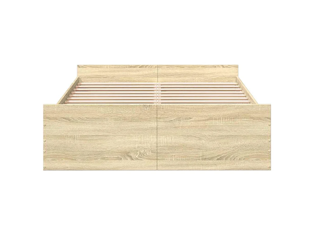 Cadre de lit avec tiroirs sans matelas chêne sonoma 120x200 cm