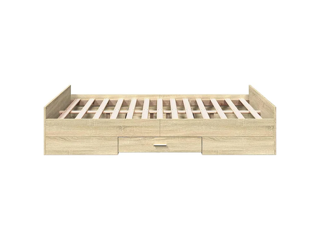 Cadre de lit avec tiroirs sans matelas chêne sonoma 120x200 cm