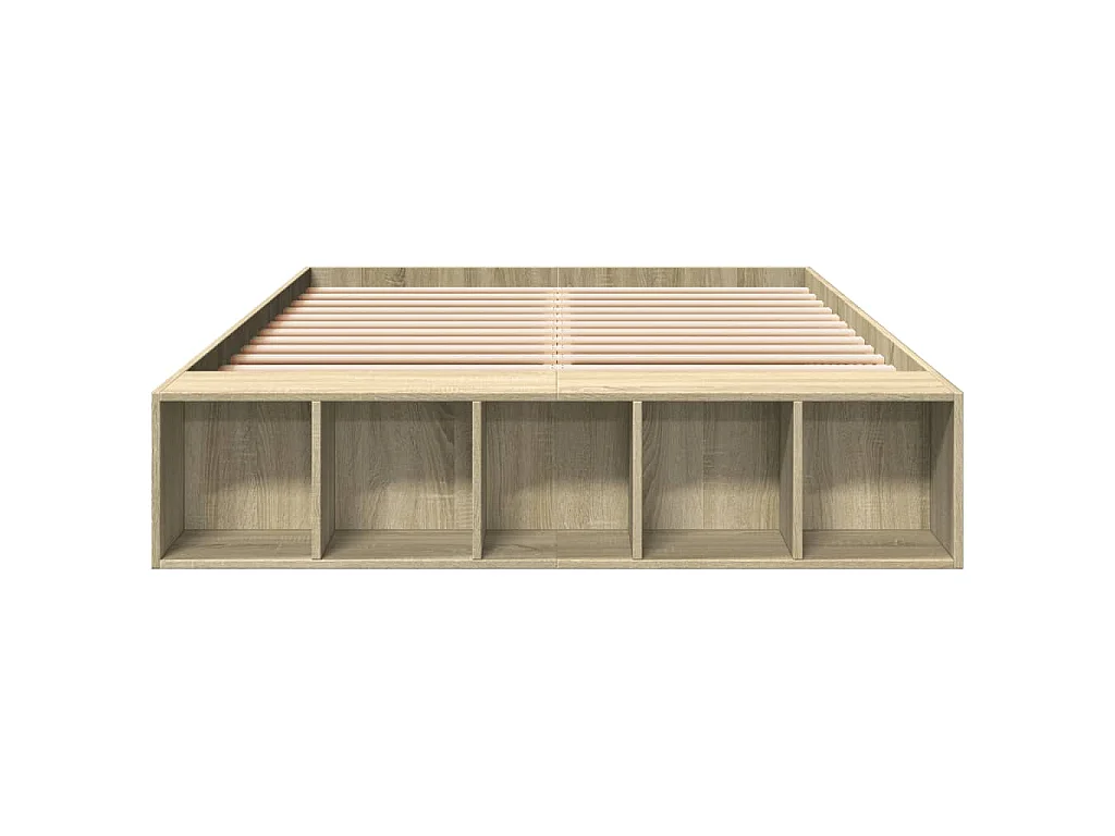 Bedframe bewerkt hout sonoma eikenkleurig 135x190 cm
