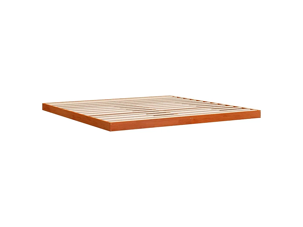 Cadre de lit sans matelas cire marron 180x200cm bois pin massif
