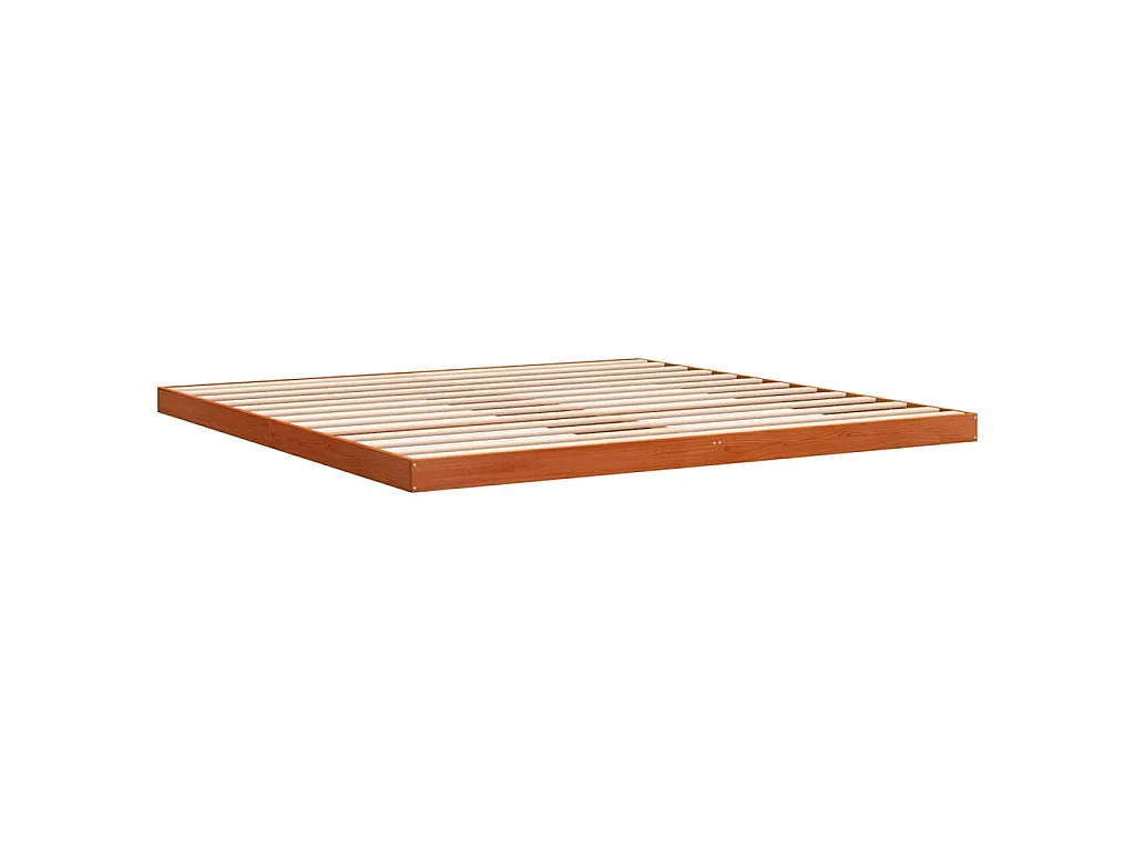 Cadre de lit sans matelas cire marron 180x200cm bois pin massif