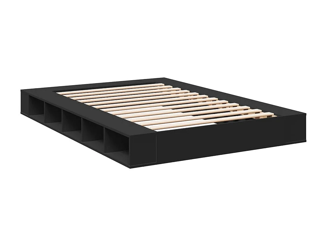 Cadre de lit sans matelas noir 160x200 cm