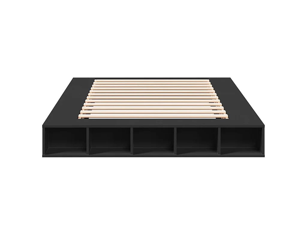 Cadre de lit sans matelas noir 160x200 cm