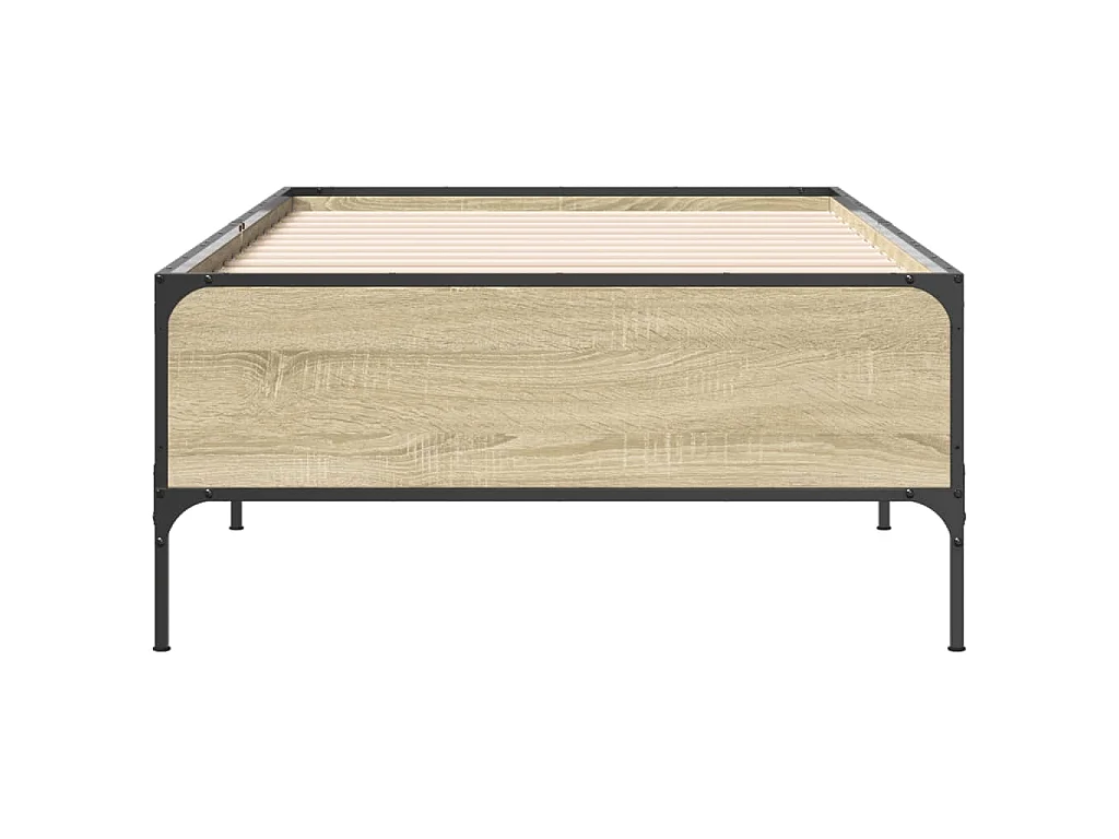 Bettgestell Sonoma-Eiche 75x190 cm Holzwerkstoff und Metall