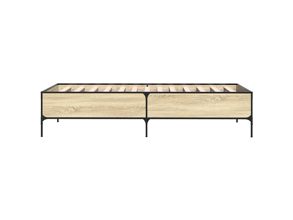 Bettgestell Sonoma-Eiche 75x190 cm Holzwerkstoff und Metall