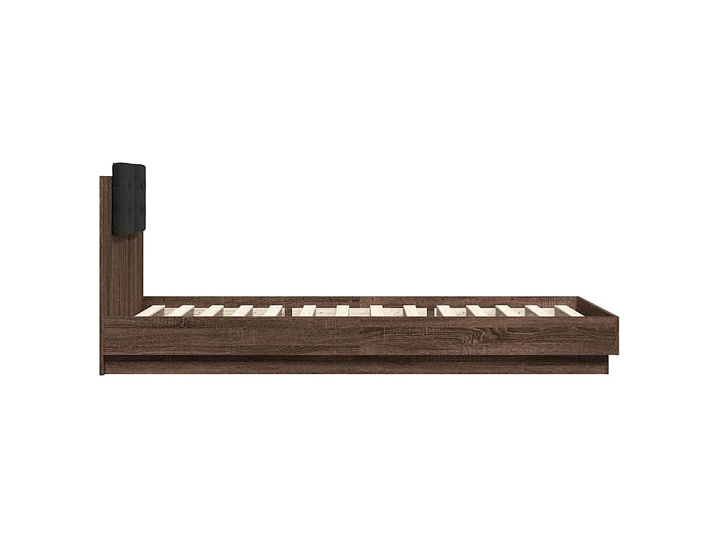 Cadre de lit avec LED sans matelas chêne marron 90x200 cm