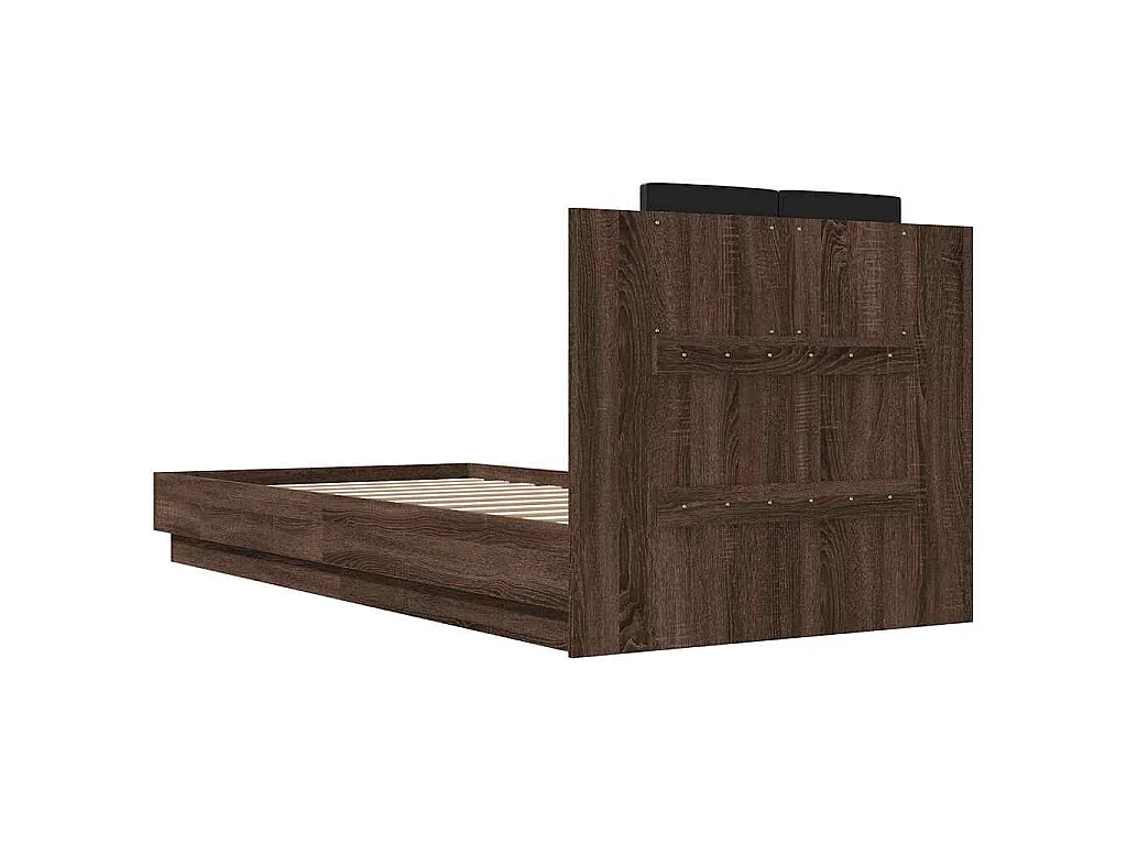 Cadre de lit avec LED sans matelas chêne marron 90x200 cm