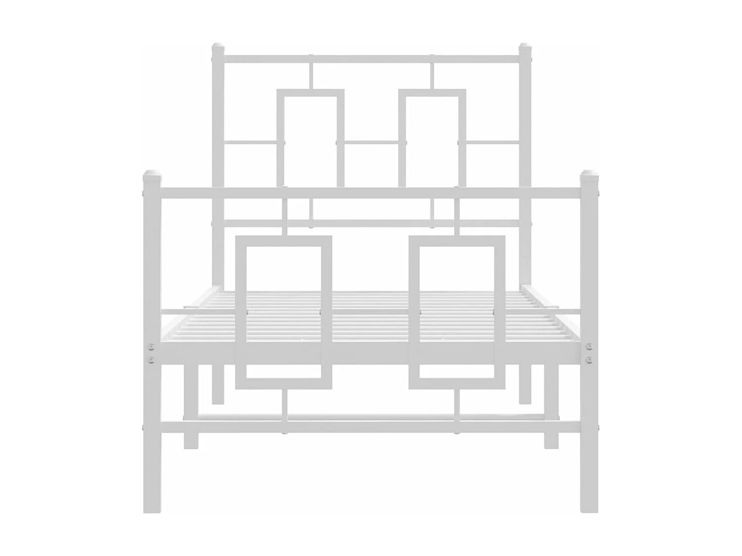 Bedframe met hoofd- en voeteneinde metaal wit 75x190 cm