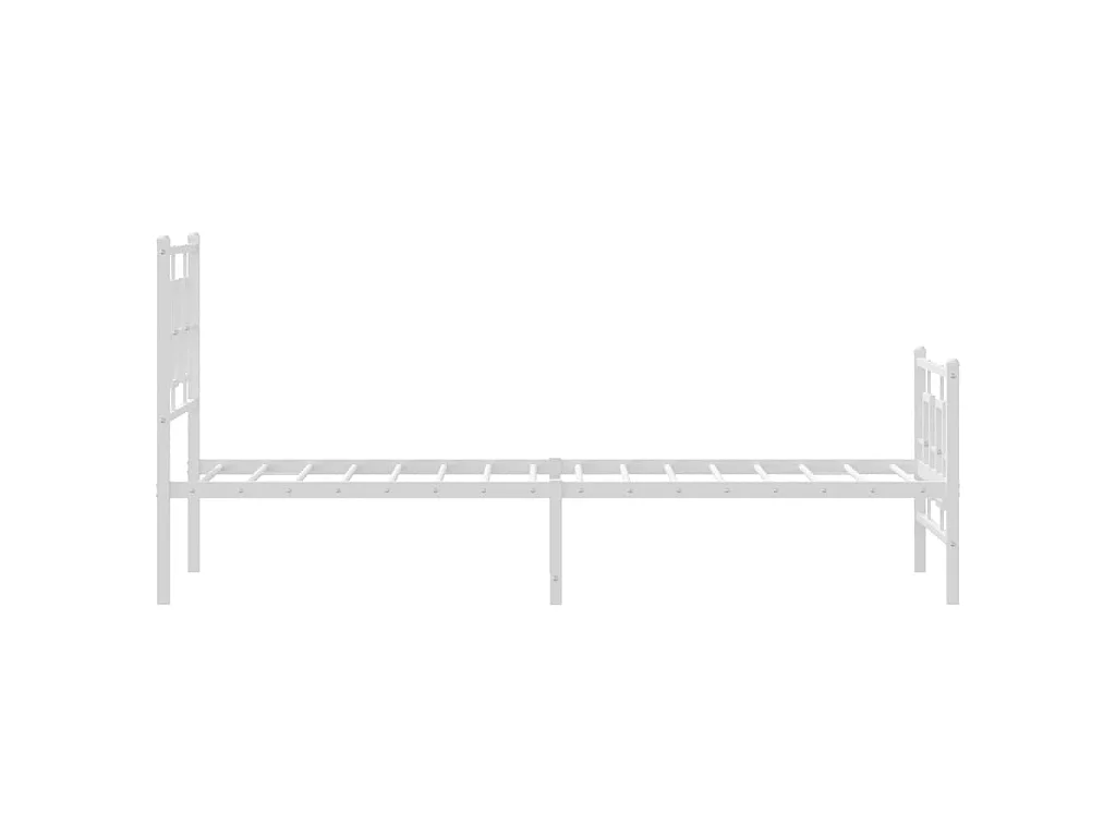 Giroletto con Testiera e Pediera Metallo Bianco 75x190 cm