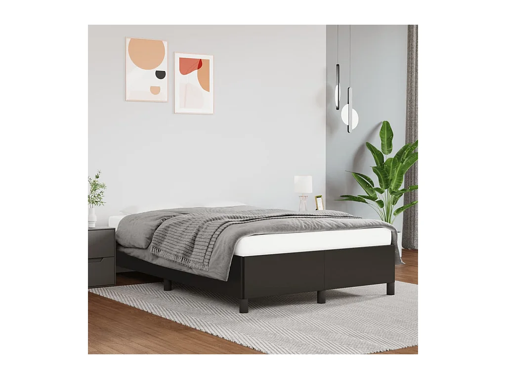 Cadre de lit sans matelas noir 120x190 cm similicuir