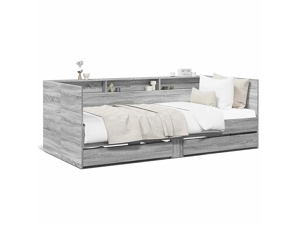 Lit de jour avec tiroirs sans matelas sonoma gris 90x200 cm