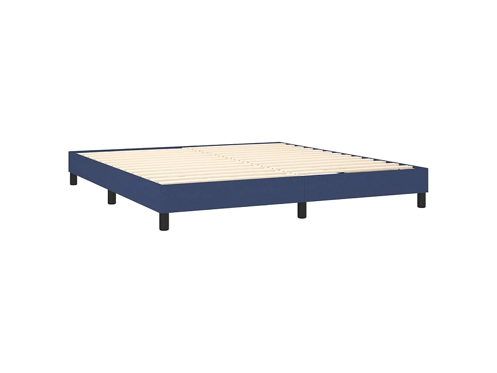 Sommier à lattes de lit avec matelas LED Bleu 180x200 cm Tissu