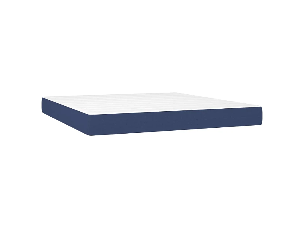 Sommier à lattes de lit avec matelas LED Bleu 180x200 cm Tissu