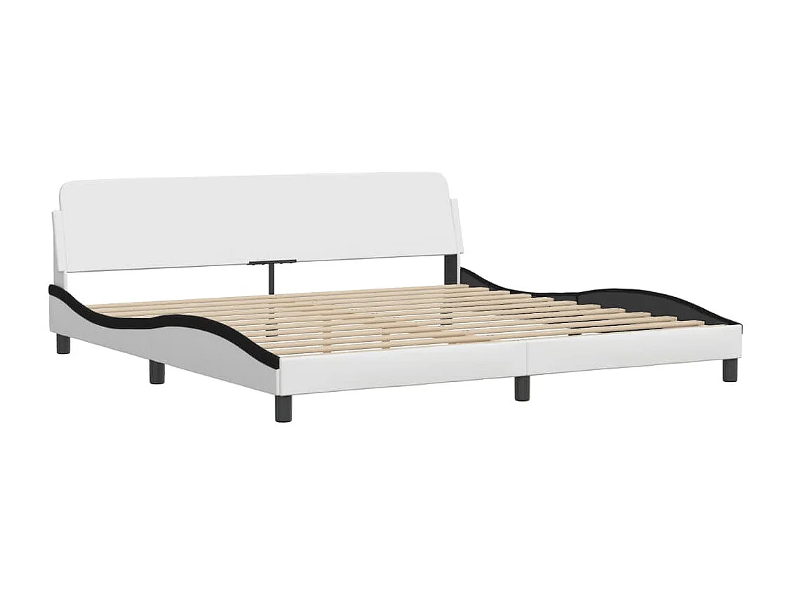 Bedframe met LED zonder matras "Zadar" wit en zwart 200x200 cm