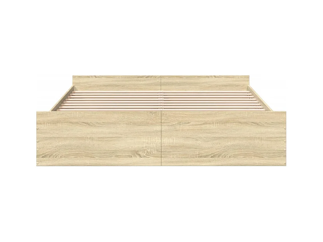 Cadre de lit avec tiroirs sans matelas chêne sonoma 180x200 cm