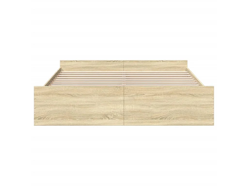 Cadre de lit avec tiroirs sans matelas chêne sonoma 180x200 cm