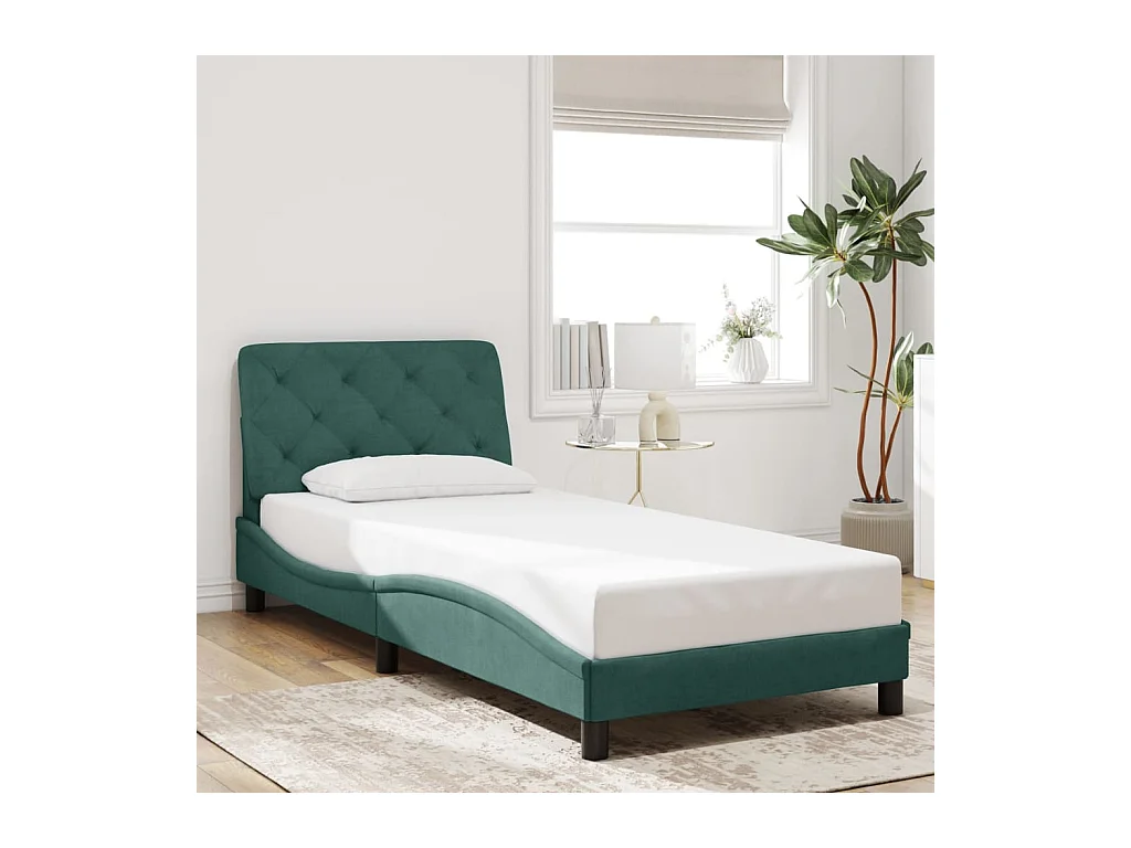 Giroletto senza Materasso Verde Scuro 80x200 cm in Velluto