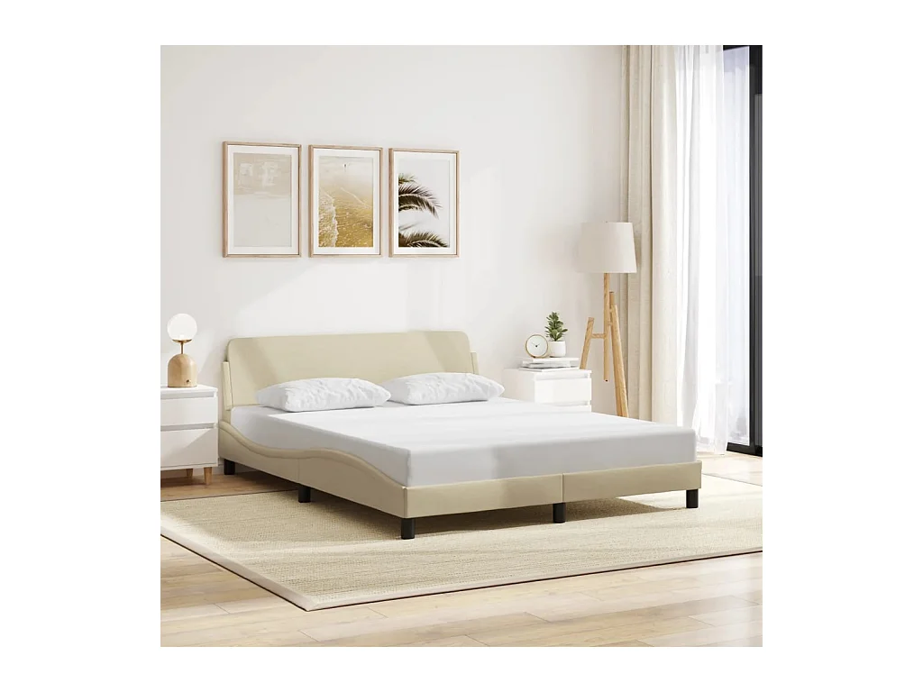 Bedframe "Dover" stof crèmekleurig 160x200 cm